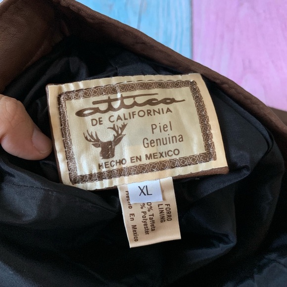 Vintage -00% Brown Leather Mini Skirt - Picture 4 of 8